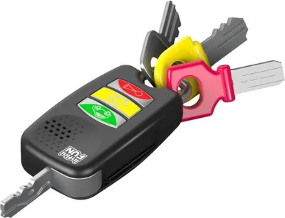 A toy set of keys with a remote-like device.