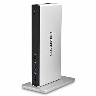 Produktbild von STARTECH.COM USB 3.0 Dockingstation - kompatibel mit Windows macOS - Dual DVI Monitor - mit DVI auf HDMI und VAG Adapter