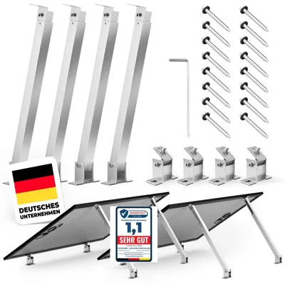 Obrázek produktu pro Elzusha - Nastavitelný držák pro 2 solární panely, úhel 15°–60° - hliník