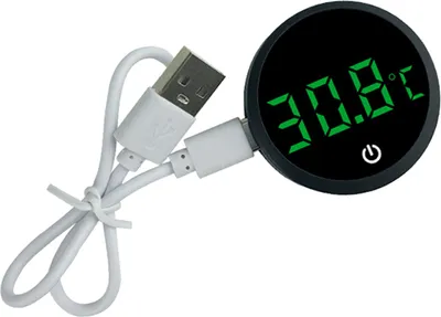 Produktbild von Digitales Thermometer für Aquarien, LED-Anzeige, Aquariumthermometer, kabellos, zum Aufkleben, Design, Messung der Wassertemperatur im Terrarium