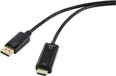 Produktbild von Renkforce DisplayPort / HDMI Adapterkabel DisplayPort Stecker, HDMI-A Stecker 5.00 m Schwarz RF-5179192 DisplayPort-Kab
