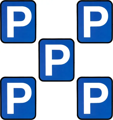 Produktbild von 5 Parkschild Magnete für Magnettafeln, Kühlschränke, Plantafeln und Whiteboards. Emoji Magnet - 6 x 5 cm
