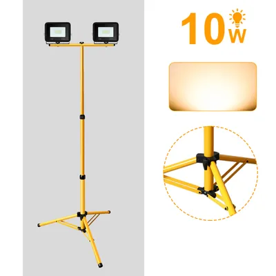 Zdjęcie produktu dla Jopassy Reflektor LED ze statywem Reflektor zewnętrzny Reflektor budowlany IP66 Reflektor do ogrodu Podwórko 2X10W ciepły biały