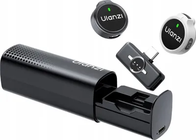 Zdjęcie produktu dla 2x Mikrofon Bezprzewodowy 100 m na USB C USBC Etui Ładujące ULANZI / A21 / A055