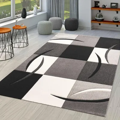 Produktbild von TT Home Wohnzimmer Teppich Moderner Kurzflor 3D Optik Geometrisches Wellen Design Größe 200x290 cm