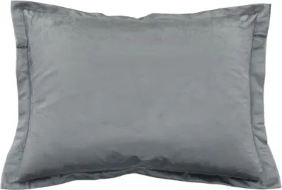 Produktbild von Kissenbezug 30x50 cm grau samt weich mit 2 cm Steg Kissenhülle Plüsch Kissen