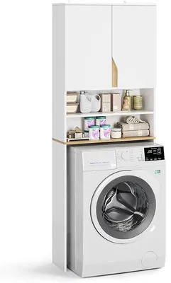 Immagine prodotto di Mobile alto da bagno con 2 ripiani aperti DJ504791, 182 x 65 x 25,5 cm, bianco