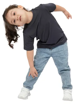 Produktbild von MOD Jeans | T-Shirt Kinder – Größe 152 – Dunkelgrau – 100% Baumwolle – Ideal für Schulsport, Bequem