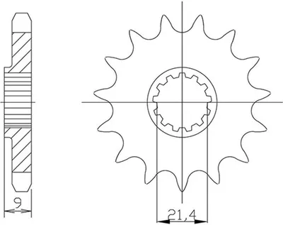 Obrázek produktu pro Ozubené kolo s roztečí 520 – 14 zubů (č. 00520)