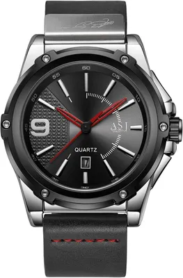 Produktbild von Herren Quarz Analog Uhr 30m Wasserdicht Lederarmband mit Kalender und Leuchtzeigern