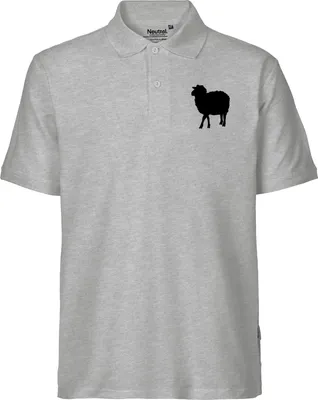 Produktbild von Huuraa Herren Polo Shirt Schaf Silhouette L Sport Grey Bio Baumwolle Fairtrade Poloshirt Geschenkidee