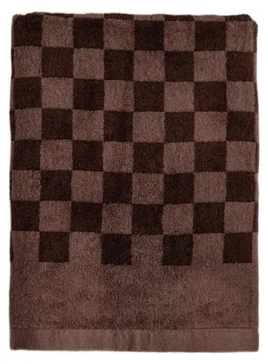 Zdjęcie produktu dla HOMLA Ręcznik RANCHI w ciemnobrązową kratkę 70x130 cm