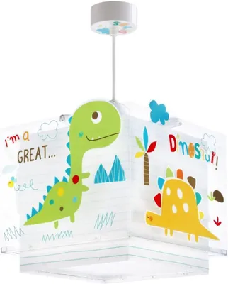 Produktbild von Kinderzimmer Deckenlampe Dinos, höhenverstellbar mit Leuchteffekt im Dunkeln