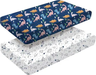 Immagine prodotto di Ibenzoa® Lenzuola elastiche traspiranti per culla e lettino da 70 x 140 cm – confezione da 2, coprimaterassi morbidi e delicati sulla pelle, con chiusura a zip