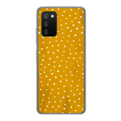 Produktbild von MuchoWow® Handyhülle Schutzhülle Hülle für Samsung Galaxy A03s Tupfen - Orange - Weiß Silikon Softcase Handy Hülle - Schutz