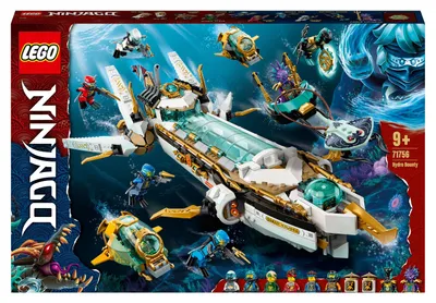 Produktbild von LEGO 71756 NINJAGO Wassersegler, U-Boot-Spielzeug mit 10 Ninja-Minifiguren inkl. Kai & Nya-Figuren, Geschenke für Kinder, Jungen und Mädchen ab 9 Jahre