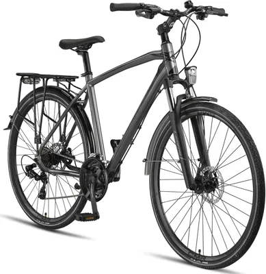 A studio shot of a bicycle against a white background.