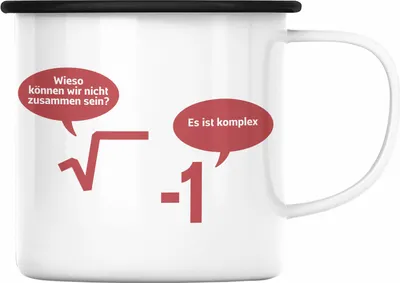 Produktbild von Trendation - Mathelehrer Emaille Tasse Mathematiker Physik Emaille Tassen mit Spruch Lustig Emaille Emaille Tasse Physiker Geschenk Mathestudent Sprüche (Schwarz)