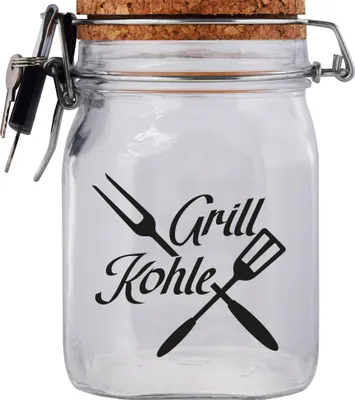 Produktbild von Spardose Geld Geschenk Ideen Grill Kohle Design2 Transparent Größe L 1 Liter