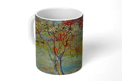 Produktbild von KitchenYeah® Tasse Kaffeetasse Kaffeebecher 350 ml Der rosa Pfirsichbaum - Vincent van Gogh Teetasse - Fototasse - Becher - Keramikbecher - Teebecher - Kaffeetasse - Bürotasse