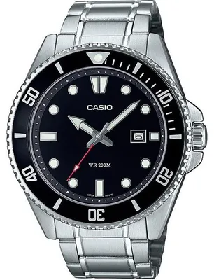 Produktbild von CASIO MDV-107D Herrenuhr, Schwarz, Quarzwerk, Analoganzeige, wasserdicht bis 20 bar, Edelstahlgehäuse, Edelstahlarmband