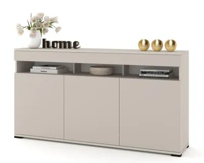 Produktbild von Große Kommode Fernsehschrank LUNA 3D Kaschmir/Kaschmir 120cm