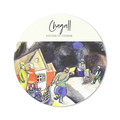 Produktbild von MuchoWow® Mauspad Mousepad Chagall - Winter in Witebsk - Gemälde 20x20 cm - Mousepads - Maus Mat - Pad - Mausunterlage - Schreibtischmatte
