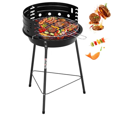 Produktbild von HOMELUX Holzkohlegrill, Holzkohlegrillwagen BBQ Grill, Chromgrill, Ideal für Picknick, Garten Camping