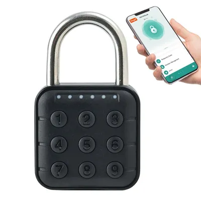 Produktbild von Intelligentes Zahlenschloss – Digitales Vorhängeschloss mit App-Steuerung, 6-stellige Kombination für Spinde & Schränke