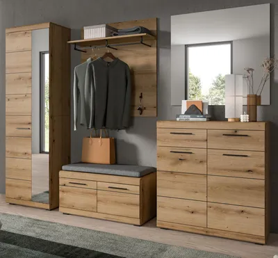 Produktbild von Garderobe Set 5-teilig "Shawn" in Evoke Eiche Garderobenkombination 272 x 197 cm