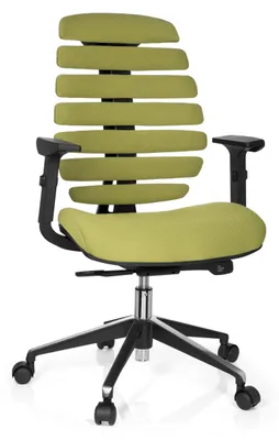 Produktbild von hjh OFFICE Profi Bürostuhl ERGO LINE II Ergonomischer Schreibtischstuhl mit Armlehnen Stoff Grün Drehstuhl für Büro, Zuhause