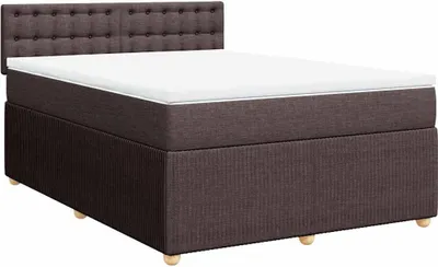 Obrázek produktu pro vidaXL Postel Boxspring s matrací Tmavě hnědá 140x190 cm Látka