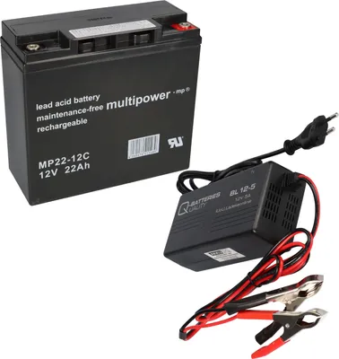 Obrázek produktu pro Sada Q-Batteries BL 12-5 nabíječka + olověný akumulátor MP22-12C Pb 12V 22Ah cyklo-odolný