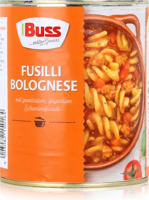 Produktbild von Buss Fusilli Bolognese mit Schweinefleisch 800g - Fertiggericht (1er Pack)