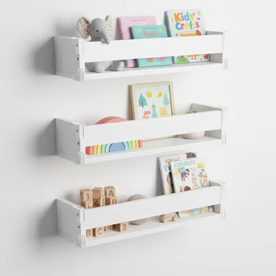 Wandregal-Set für Kinder, 3 Stück, 44 cm, weiß