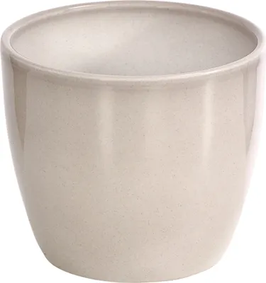 Produktbild von Dehner Übertopf Lina, Ø 25 cm, Höhe 23 cm, Keramik, hellgrau