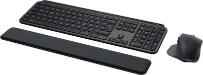 Produktbild von Logitech Master MX Keys Combo for Bussiness, Kabellos, RF Wireless + Bluetooth, Scherenschalter, QWERTZ, LED, Graphit