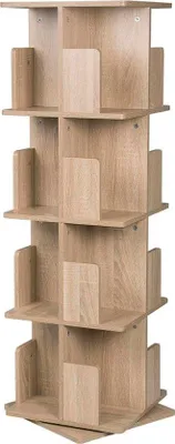 Produktbild von Famanu Bücherregal für Kinder - Rotierendes Design - 128x39x39 cm - 4 Etagen - Holz