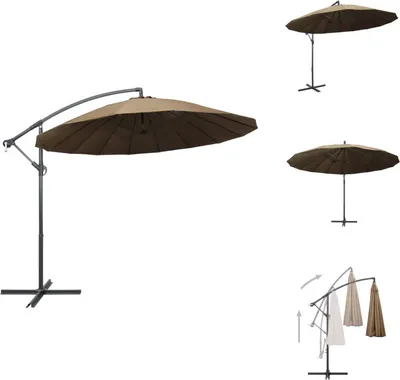 Produktbild von vidaXL Ampelschirm Taupe 3 m Aluminium-Mast -  Sonnenschirme & Sonnenschutze