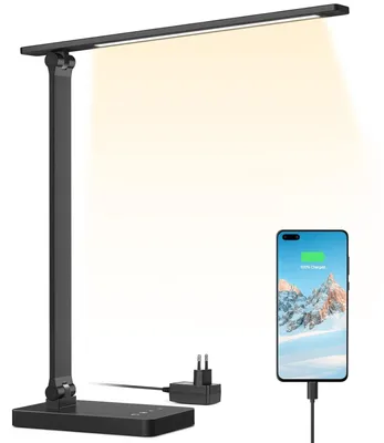 Obrázok produktu pre Lepro LED stolná lampa s USB napájaním, 655 lm, čierna