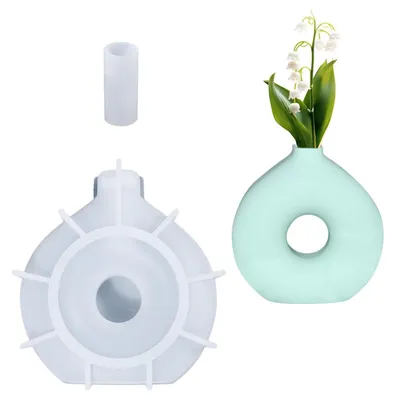 Produktbild von Silikonform Blumenvase Donut-Form Epoxidharz Gießform 14,1 x 14,9 cm