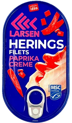 Produktbild von Larsen Herings Filets mit Paprikacreme 200g