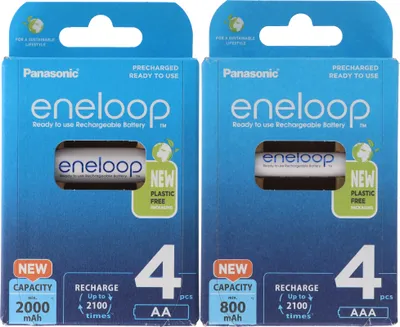 Produktbild von Panasonic eneloop Standard Kombipack mit 4x AA und AAA Akkus und 2 AccuCell Akkuboxen Gratis