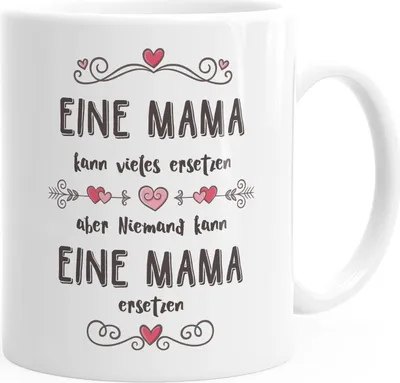 Produktbild von Kaffee-Tasse Geschenk zum Muttertag Niemand kann eine Mama ersetzen Spruch Liebe MoonWorks® weiß unisize