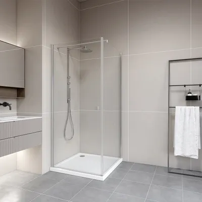 Immagine prodotto di Schermo doccia 90 cm MARWELL schermo laterale YORK II schermo laterale cromato - 90x190cm - installabile a testa in giù - profilo a parete regolabile - profili in alluminio di alta qualità