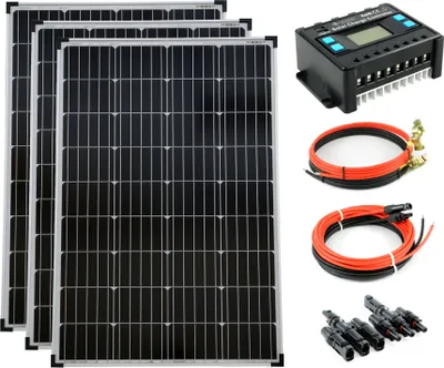 Produktbild von Solar Set 12V 3x100 Watt Solarpanel 20A Laderegler Solaranlage Garten Camping PV