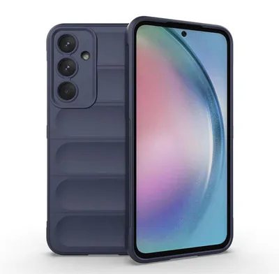 Productafbeelding van MobyDefend Hoesje - Geschikt voor Samsung Galaxy A55  -  TPU Gripcase - Blauw