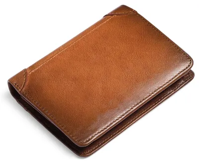 Image de Portefeuille en cuir fin, pliable en trois, avec protection RFID