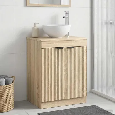 Obrázek produktu pro Maison Exclusive – Skříňka do koupelny, Imitace dub Sonoma, rozměry 54 x 41 x 70 cm, materiál: dřevovláknitá deska