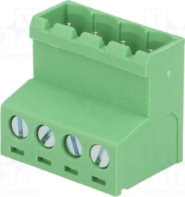 Productafbeelding van 1x Schakelbare klemplaat met rechte 5 mm stekker. Aansluitingen: 4 mannelijk. Type: 2EDGKR-5.0-04P-14-00A